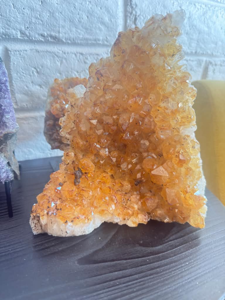 Amethyst geodes displayed at Casa Esmeralda