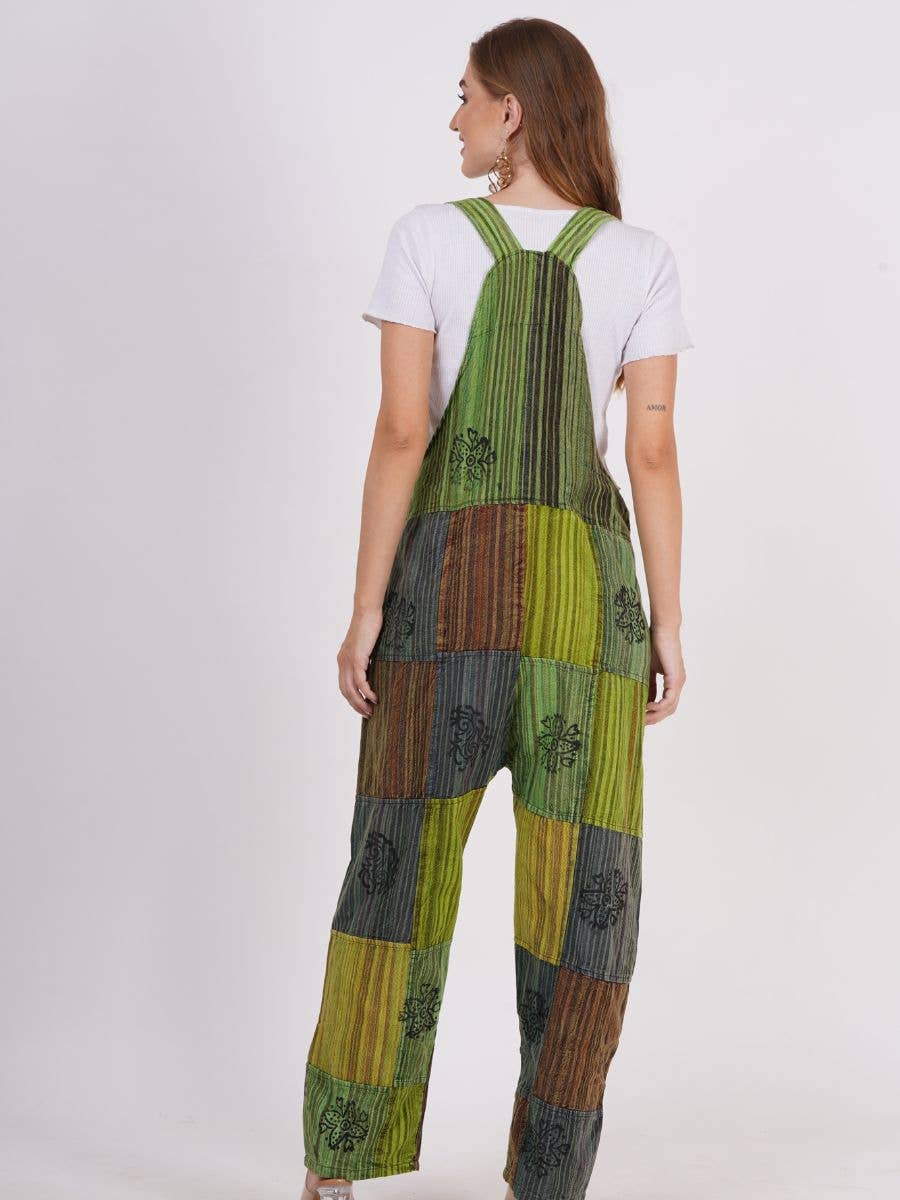Women's Patchwork Rompers Jumpsuit Wide Leg with Pockets