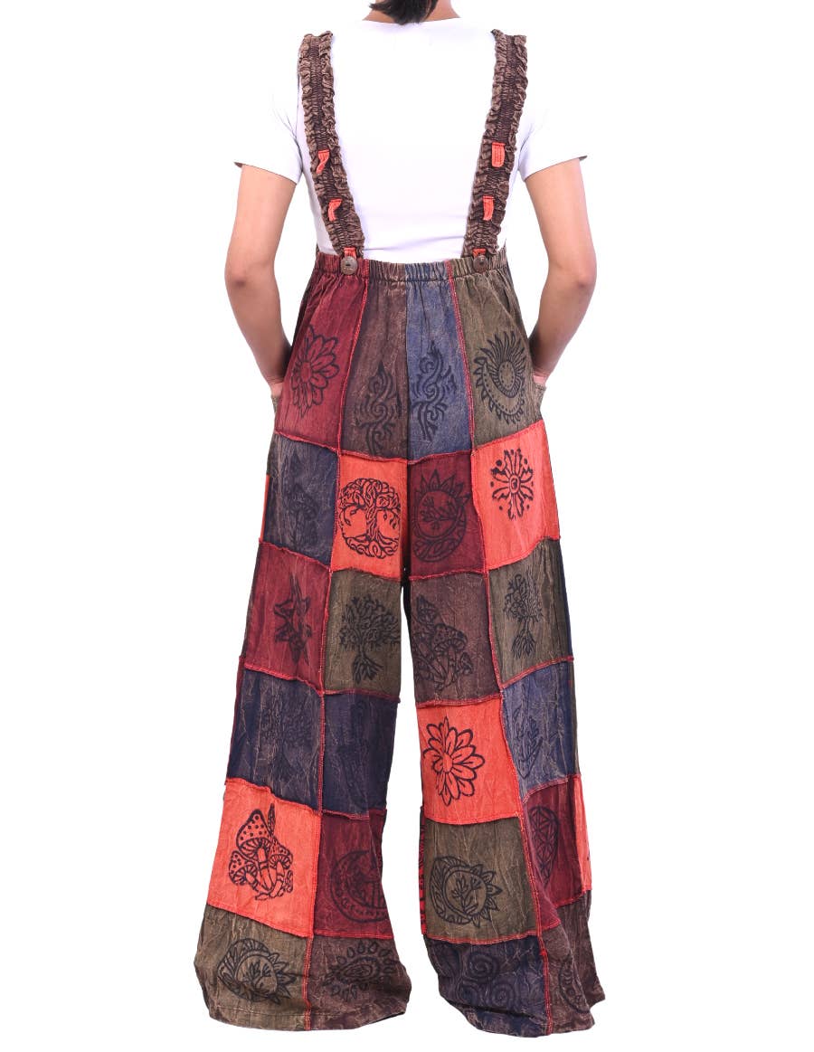Celestial Patchwork Hippie Overall