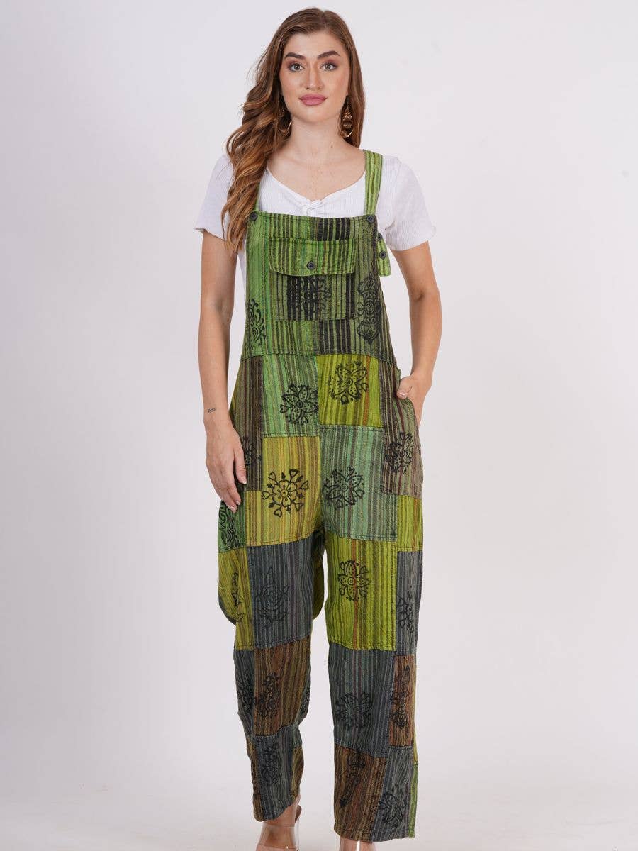 Women's Patchwork Rompers Jumpsuit Wide Leg with Pockets