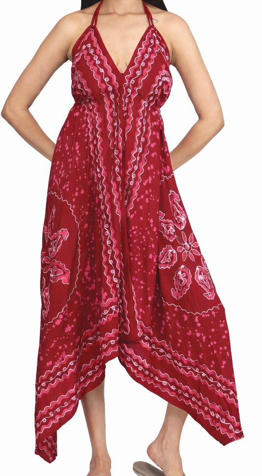 Red Boho Hem Dress