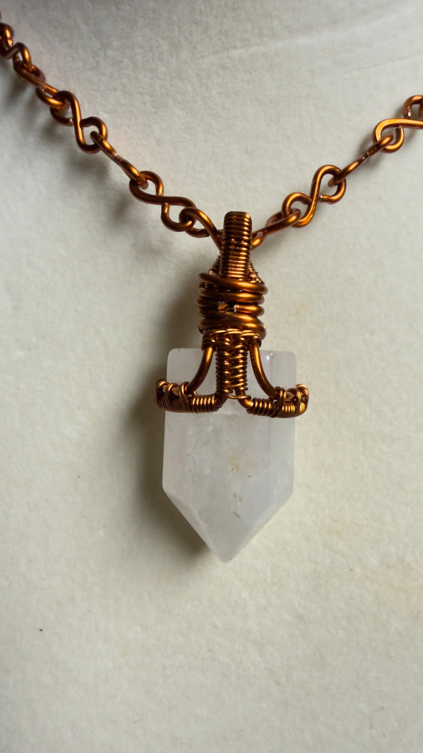 Handcrafted Milky Quartz & Copper Necklace