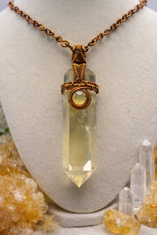 Citrine Pendulum Necklace – Handmade with Love
