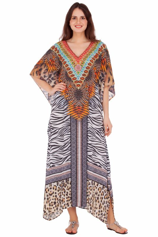 Animal Prints Kaftan Dress