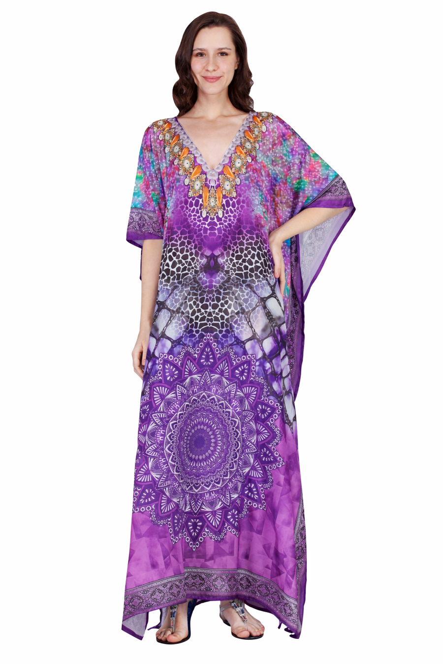 Purple Mandala Maxi Kaftan