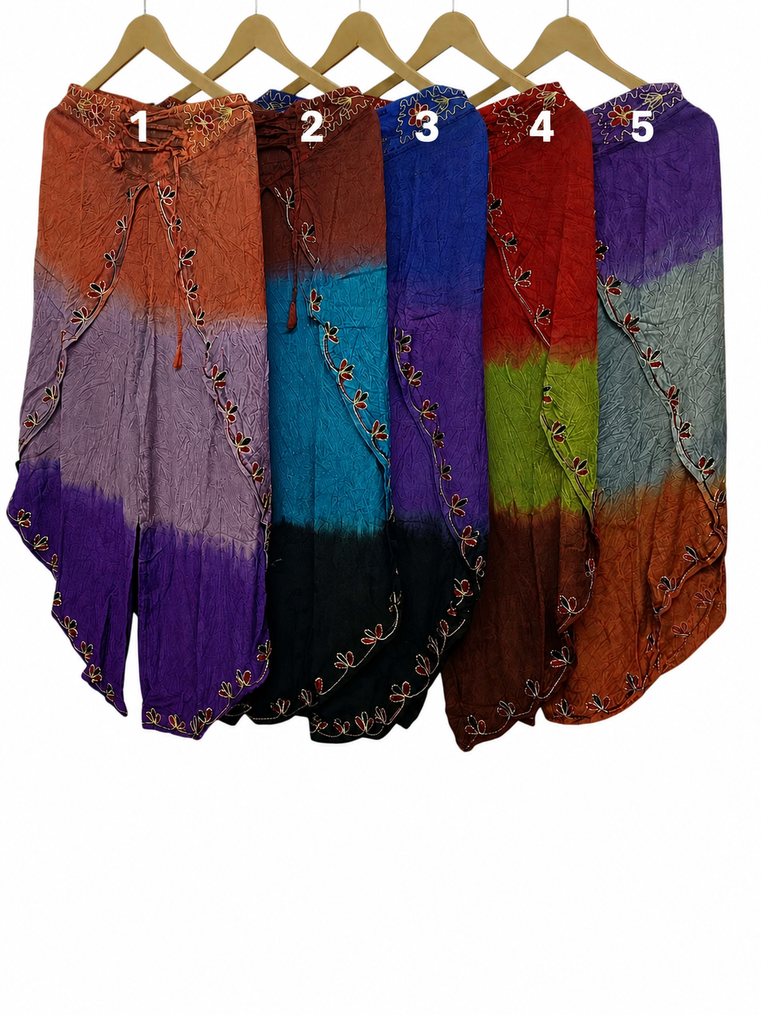Embroidered Wide Leg Pants