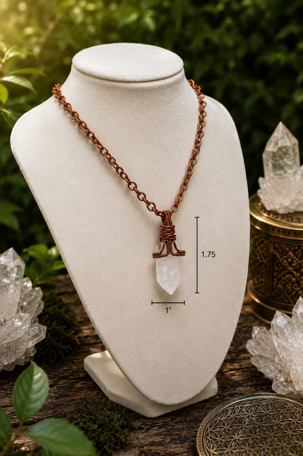 Handcrafted Milky Quartz & Copper Necklace