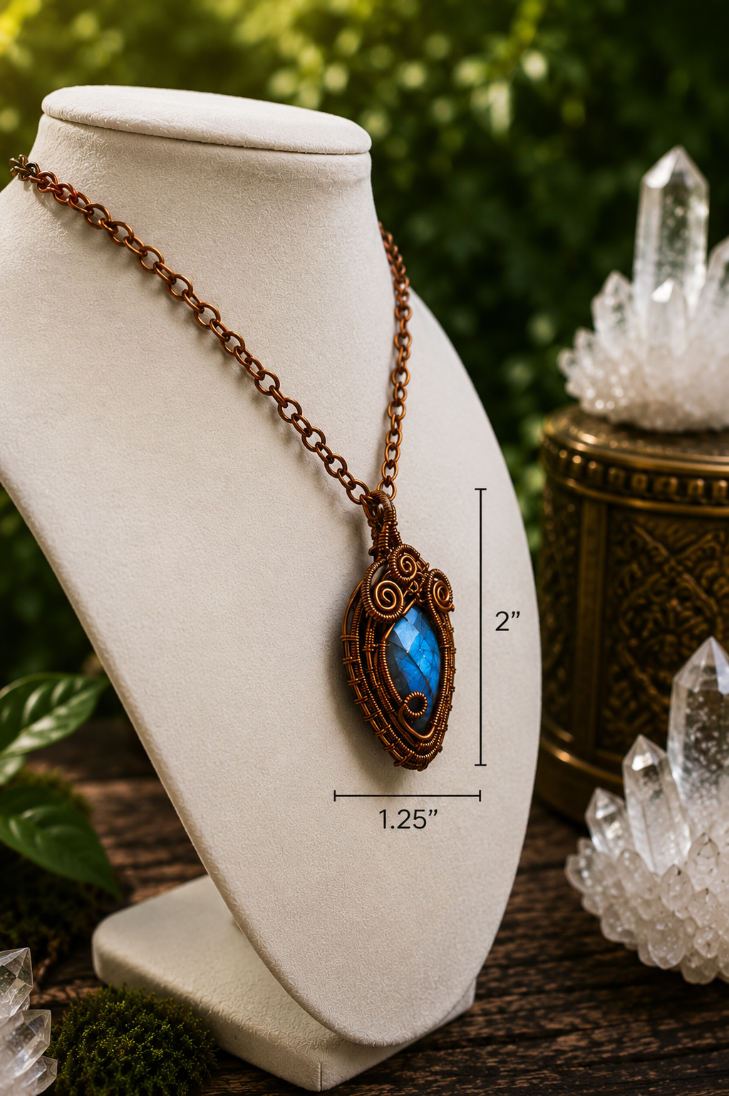 Handcrafted Faceted Blue Labradorite & Copper Necklace