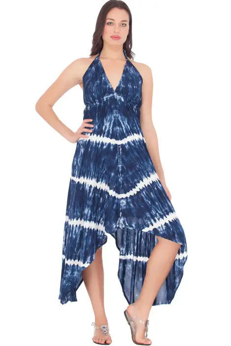 V-Neck Tie Dye Summer Dress