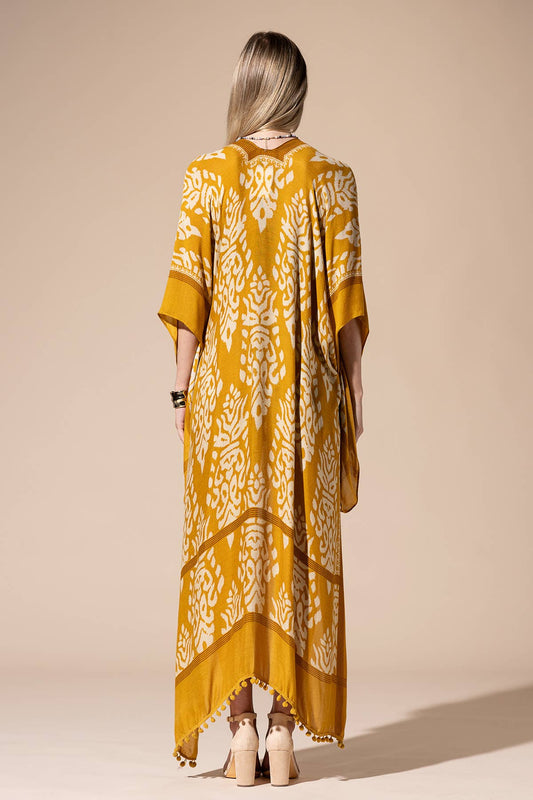 Damask Print Kimono
